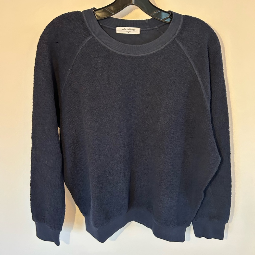 perfectwhitetee Ziggy Sweatshirt Navy Blue M Reverse Fleece